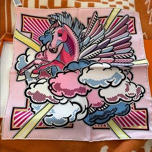 Hermès 45*45 silk scarves pink excellent